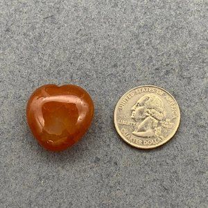 Heart Shaped Worry Stone Brown Orange Amber Red